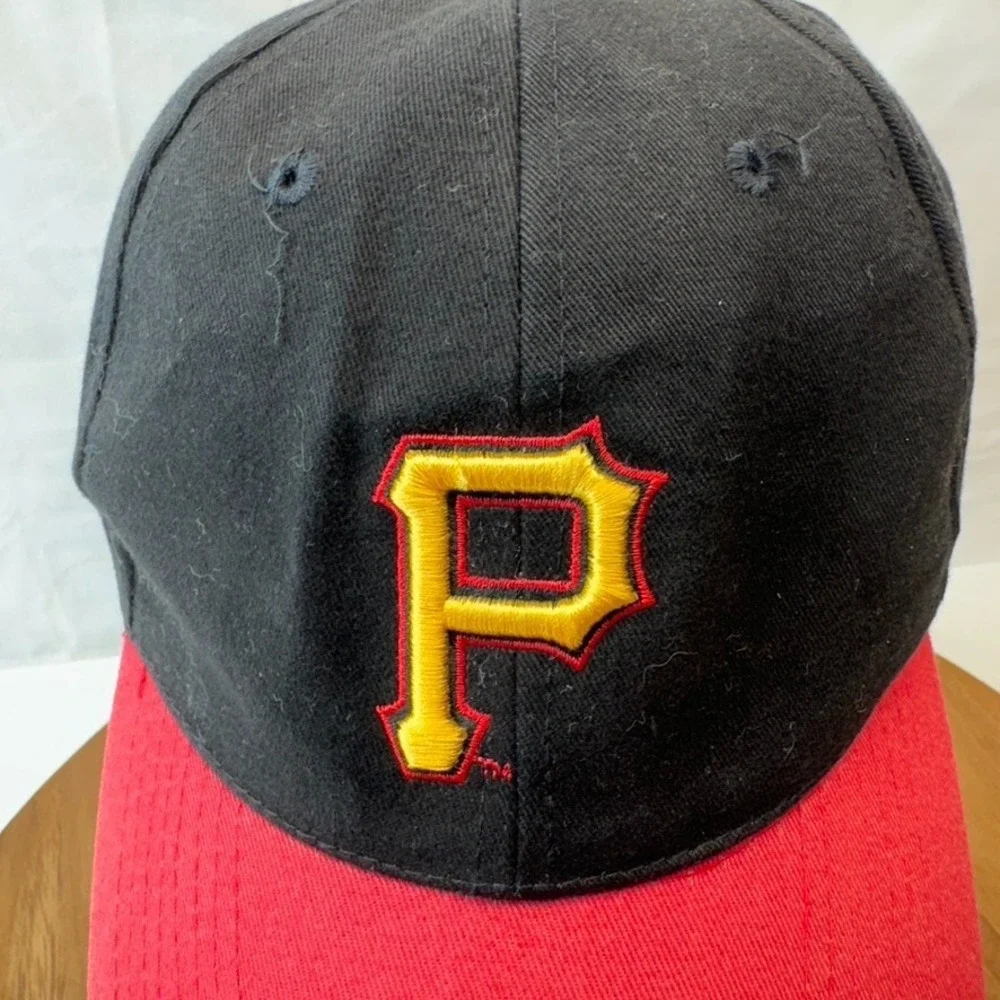 Vtg‎ Pittsburgh Pirates Hat Cap Strapback Black Red Adjustable Promotional Night